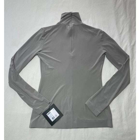 NWT Norma Kamali bodycon grey dust turtleneck contemporary minimalist medium - Picture 2 of 8